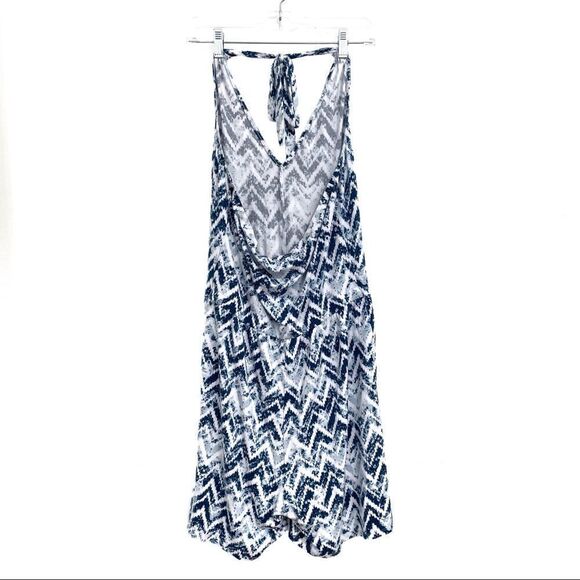 Summer & Sage Chevron Halter Neck Romper Blue Large - Picture 5 of 5